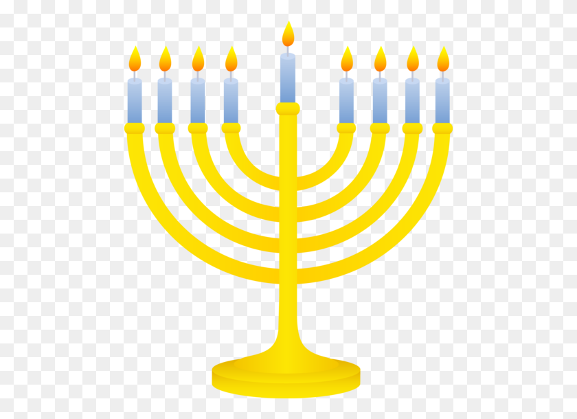 478x550 Golden Menorah With Lit Candles - Candle Clip Art Free