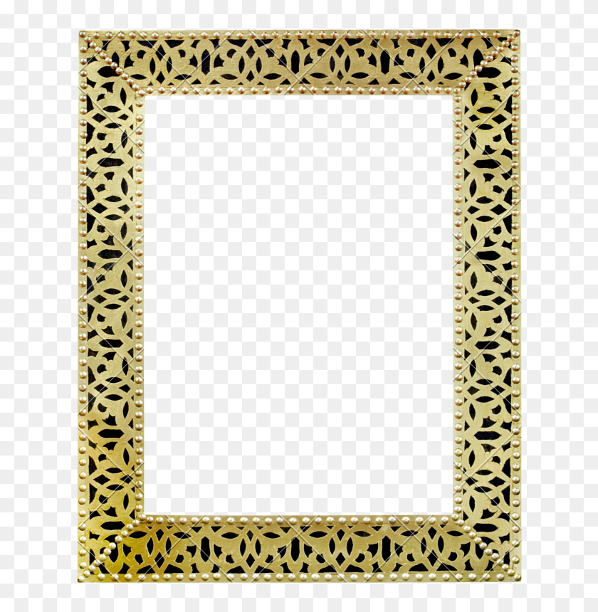 646x800 Golden Mirror Frame - Mirror Frame PNG