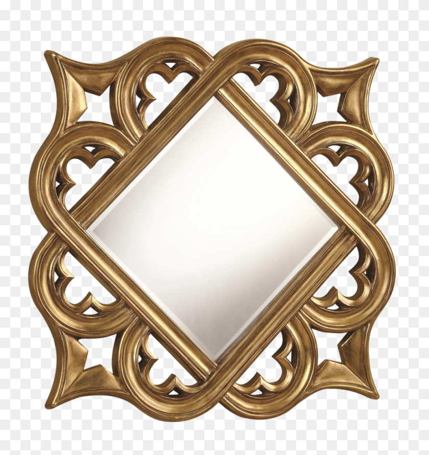 963x1024 Golden Mirror Frame Free Png Image - Mirror Frame PNG
