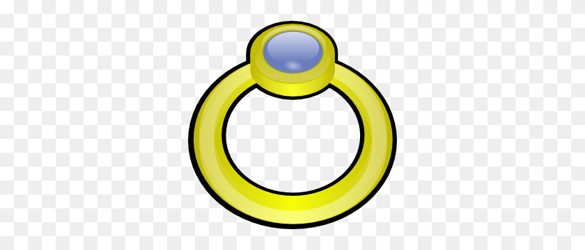 300x300 Golden Ring With Gem Clip Art - Ring PNG