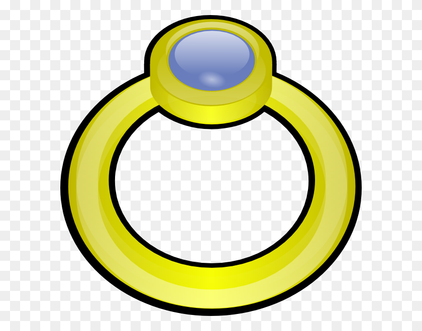 600x600 Golden Ring With Gem Clip Art - Gold Ring Clipart