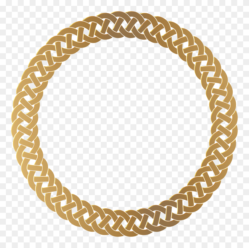 8000x8000 Golden Round Frame Border Transparent Png Clip Gallery - Picture Frame Clipart