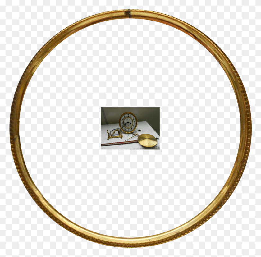1024x1008 Golden Round Frame, Golden Chain - Gold Picture Frame PNG