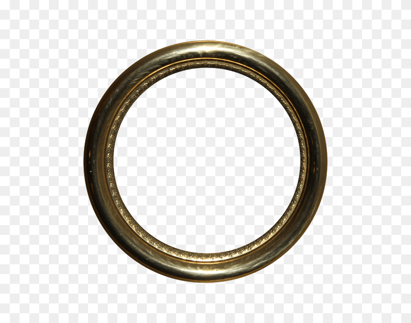 600x600 Golden Round Frame Png - Round Frame PNG