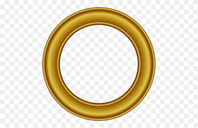 481x481 Golden Round Frame Png - Round Frame PNG