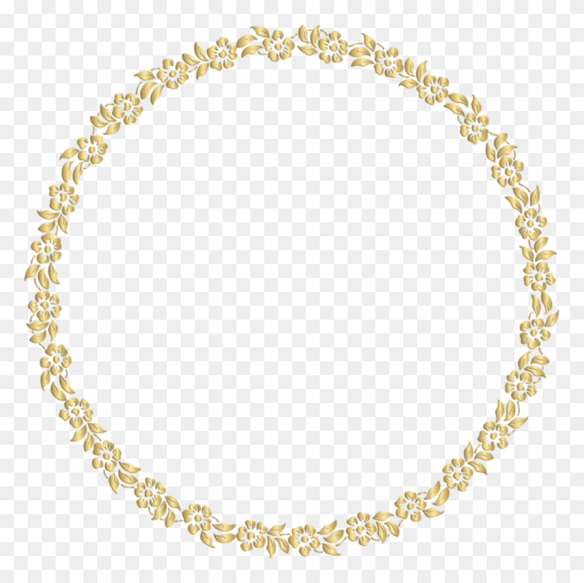 850x849 Golden Round Frame Png - Gold Picture Frame PNG