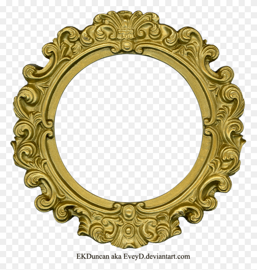 900x949 Golden Round Frame Png Clipart - Round Frame PNG