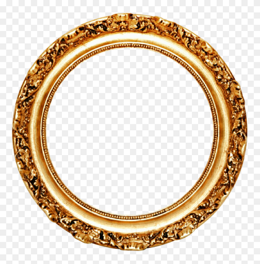 1009x1024 Golden Round Frame Png Vector, Clipart - Round Frame PNG