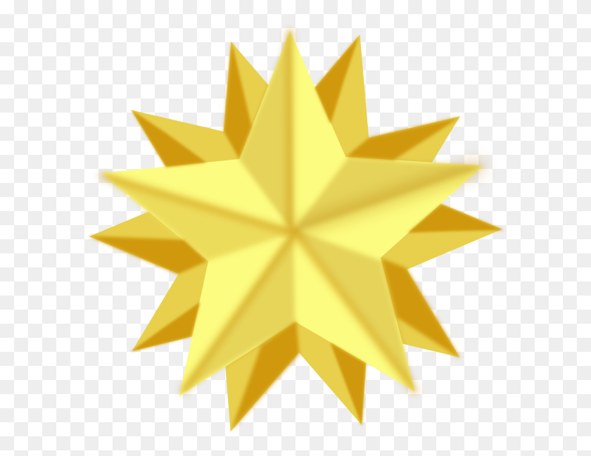 600x588 Clipart Golden Star - Star Shine Png