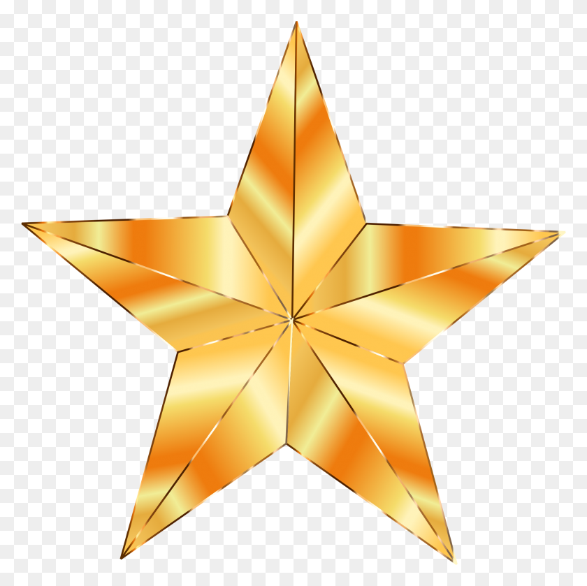 2308x2306 Golden Star Icons Png - Star PNG