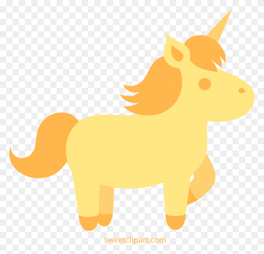 5223x5028 Golden Unicorn Clip Art - Pony Clipart