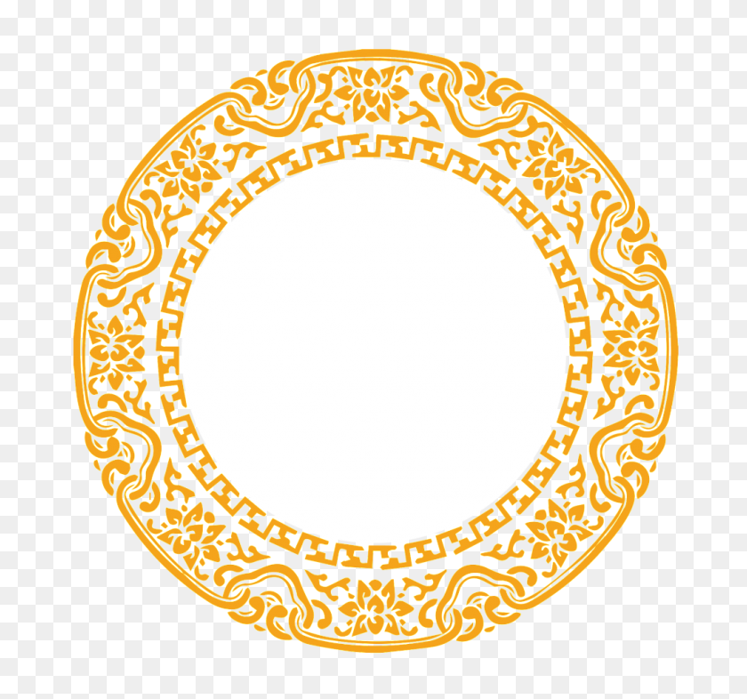 1024x954 Golden Vintage Round Border Png Free Png Download Png Vector - Round Border PNG