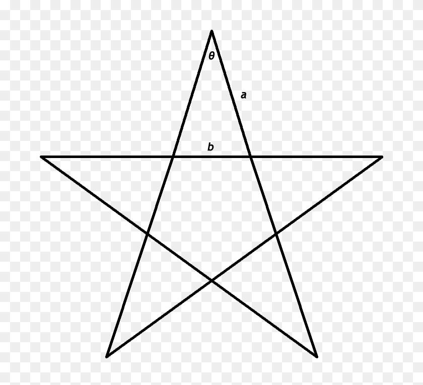 725x705 Triángulos Dorados Pentagrama - Línea Dorada Png