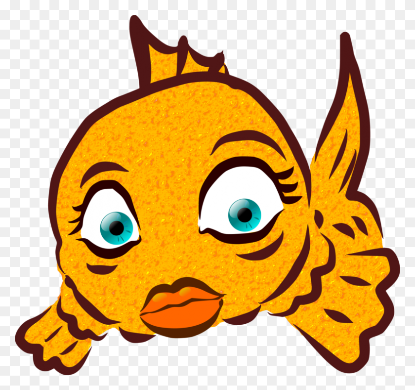 802x750 Goldfish Cartoon Comics Female - Goldfish Clip Art