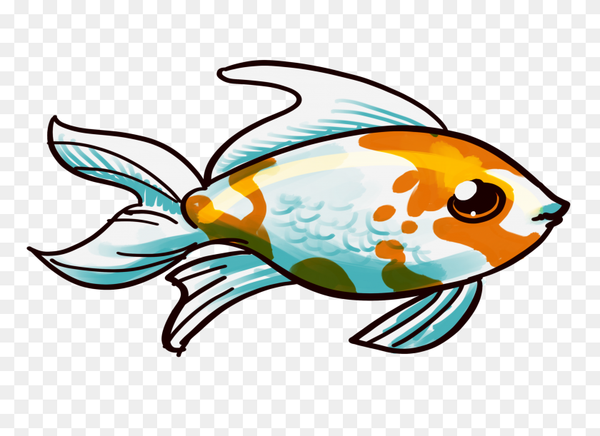 3508x2480 Золотая Рыбка Клипарт Красивая Рыбка - Золотая Рыбка Крекер Клипарт