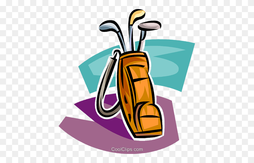 451x480 Golf Bag With Clubs Royalty Free Vector Clip Art Illustration - Golf Club Clipart