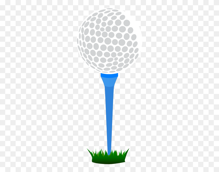 252x599 Golf Ball Blue Tee Clip Art - Golf Tee Clipart