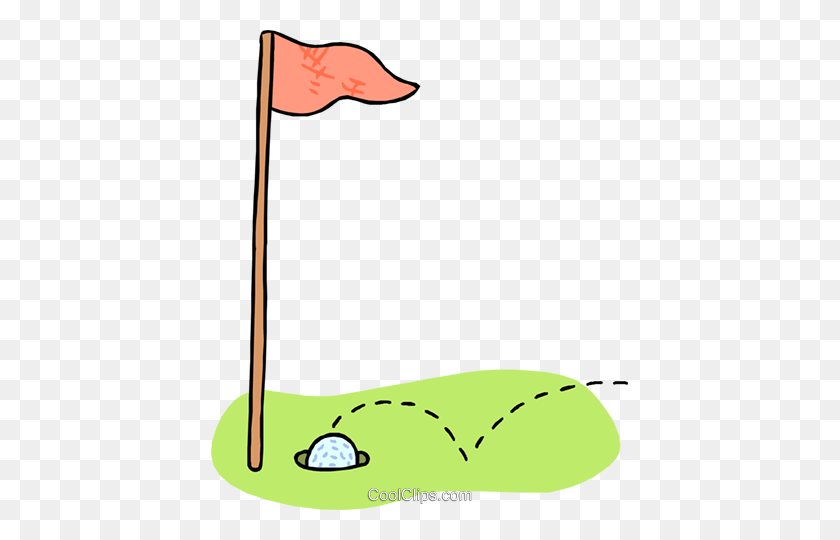 417x480 Golf Ball Going Into Hole Royalty Free Vector Clip Art - Golf Hole Clip Art