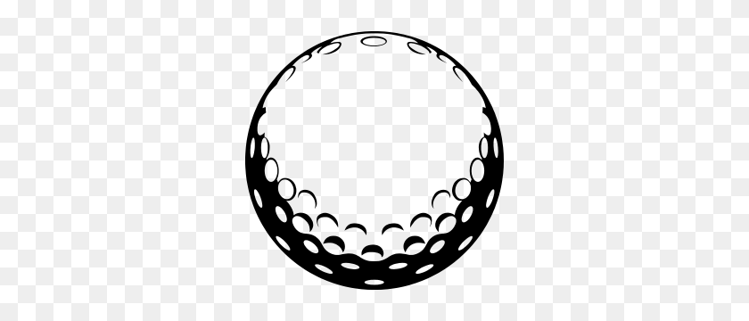 300x300 Golf Ball Sticker - Golf Ball Clipart Black And White