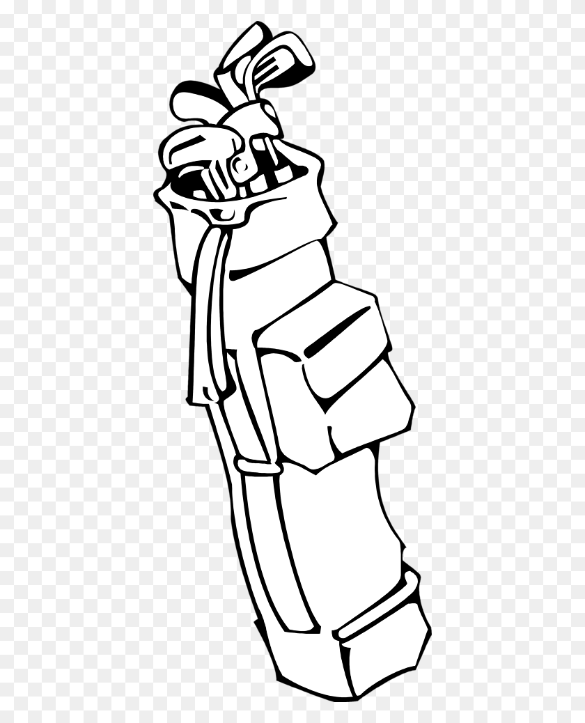 400x978 Golf Clip Art Black And White - Free Black And White Clipart