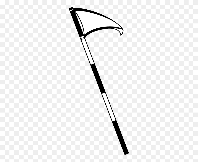 256x631 Golf Flag Clipart - Golf Clip Art Black And White