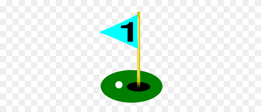 207x300 Golf Flag Hole With Golf Ball Clip Art - Golf Ball And Tee Clipart
