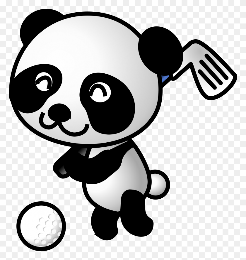 2266x2400 Golf Panda Icons Png - Cute Panda PNG