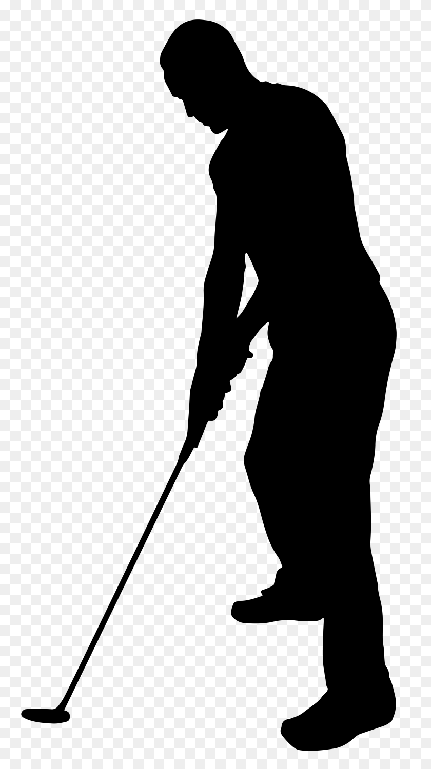 4331x8000 Silueta De Jugador De Golf Png Clipart - Club De Golf Clipart Blanco Y Negro