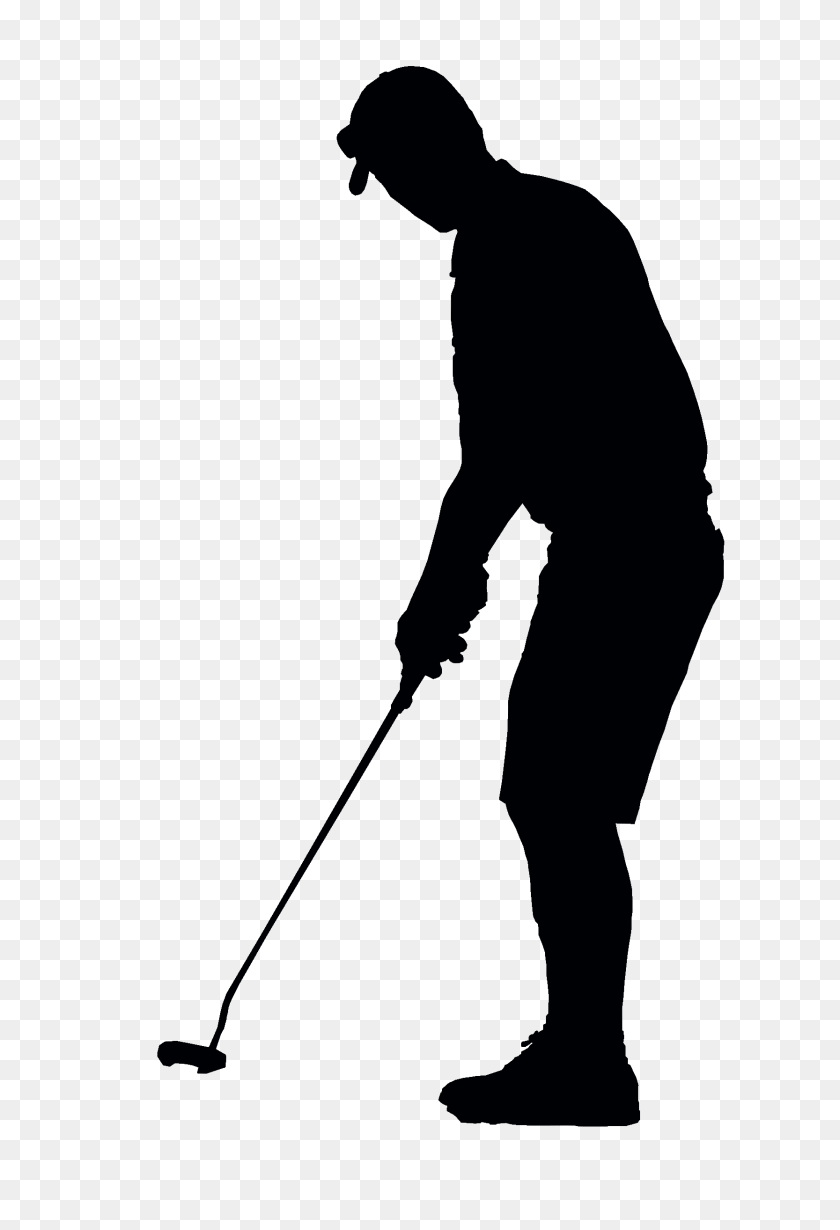 1666x2500 Golf Player Silhouette Transparent Png - Silhouette PNG
