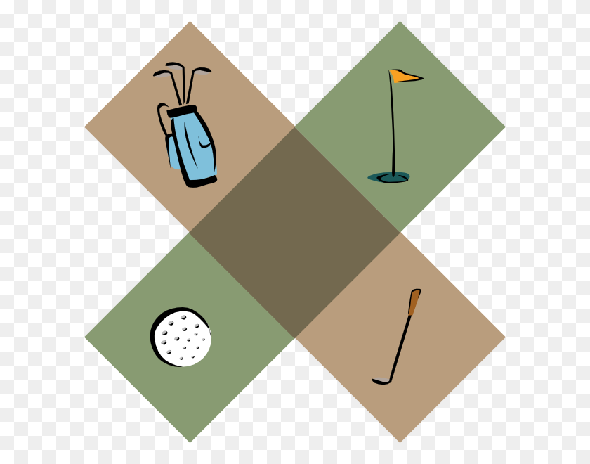 600x600 Golf Symbols Clip Art - Golf Border Clipart