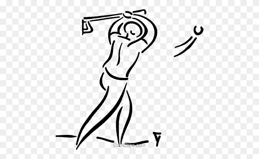 480x456 Golfer Hitting The Ball Royalty Free Vector Clip Art - Free Golf Clipart Images