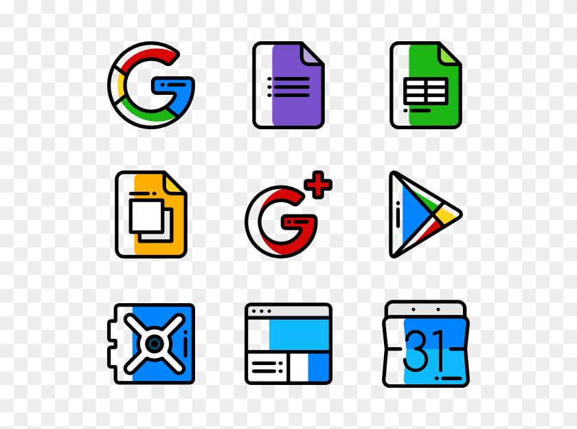 600x564 Paquetes De Iconos De Google - Google Png
