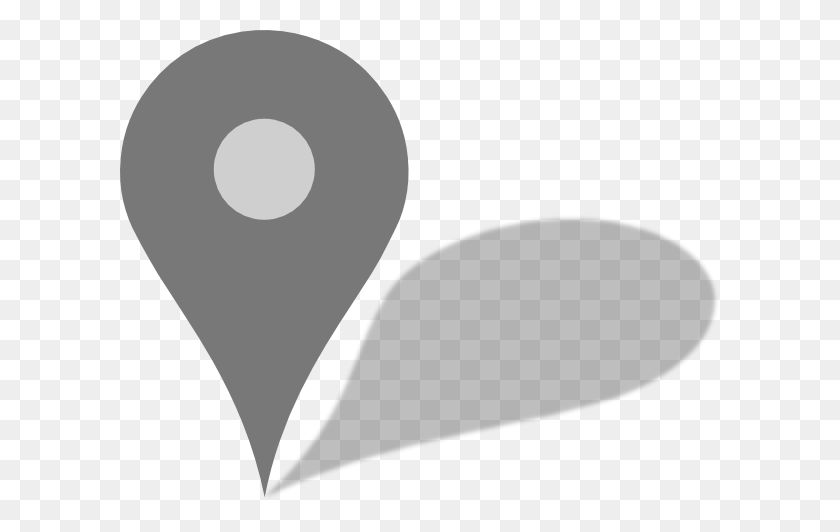 600x472 Google Maps Grey Marker W Shadow Png Clip Arts For Web - Shadow PNG