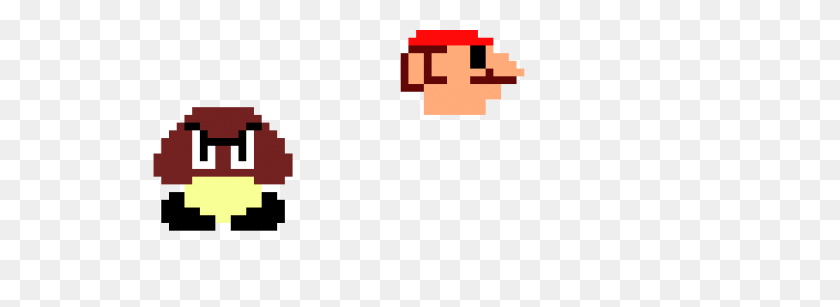 1010x320 Goomba Con Mario Head Pixel Art Maker - Mario Head Png