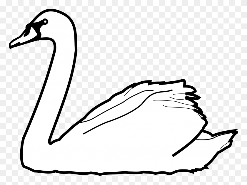 2000x1464 Goose Tundra Swan Clip Art - Goose Clipart Black And White