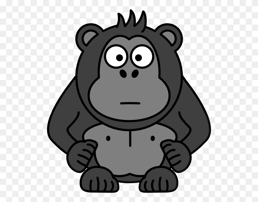 534x596 Gorilla Clipart Face Clip Art Images - Funny Face Clipart Black And White