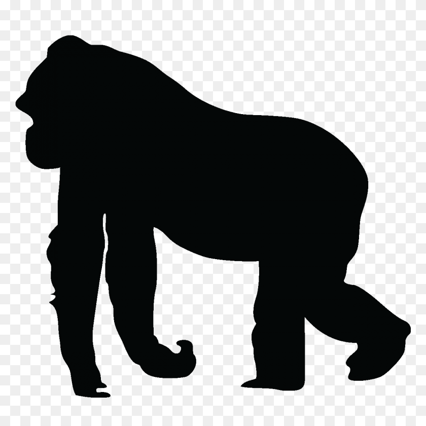 1200x1200 Gorilla Silhouette Ape Clip Art - Gorilla Clipart