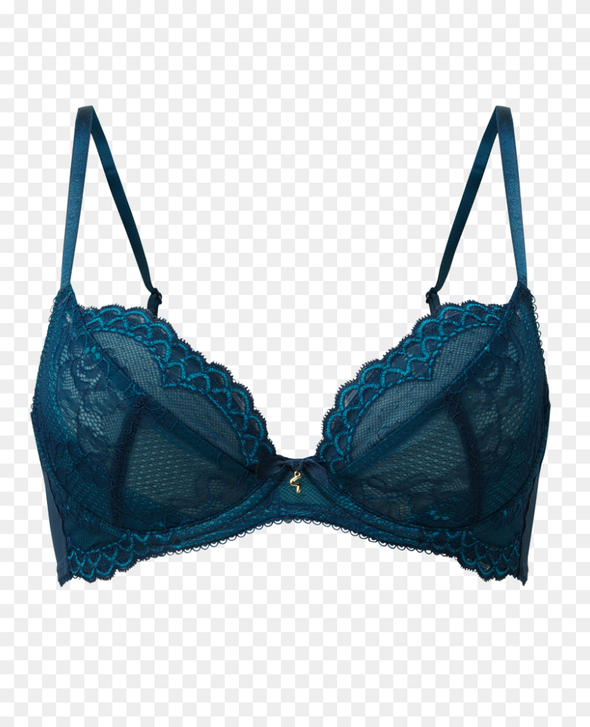 800x1000 Gossard Lingerie Superboost Lace Padded Plunge In Deep Teal - Lace PNG