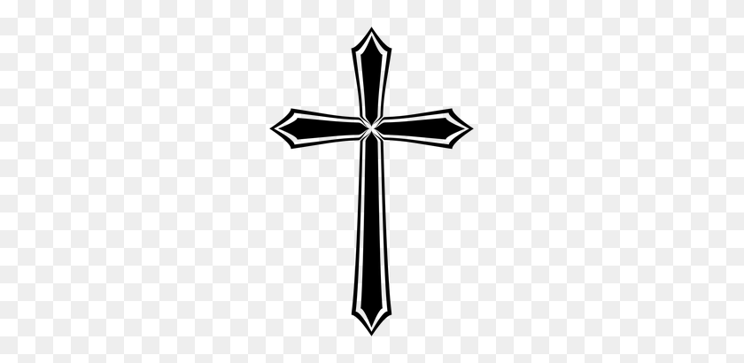 231x350 Gothic Clipart Pretty Cross - Cross And Crown Clipart