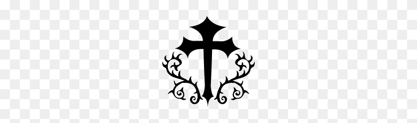 190x188 Gothic Cross With Thorns - Gothic Cross PNG