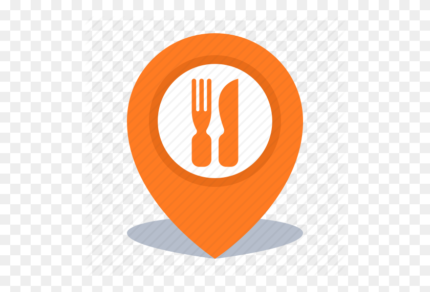 512x512 Gps, Location, Map Pin, Pin, Restaurant Icon - Restaurant Icon PNG
