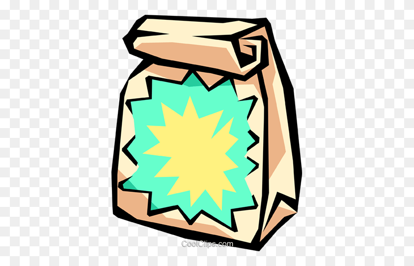 387x480 Grab Bag Royalty Free Vector Clip Art Illustration - Lunch Bag Clipart