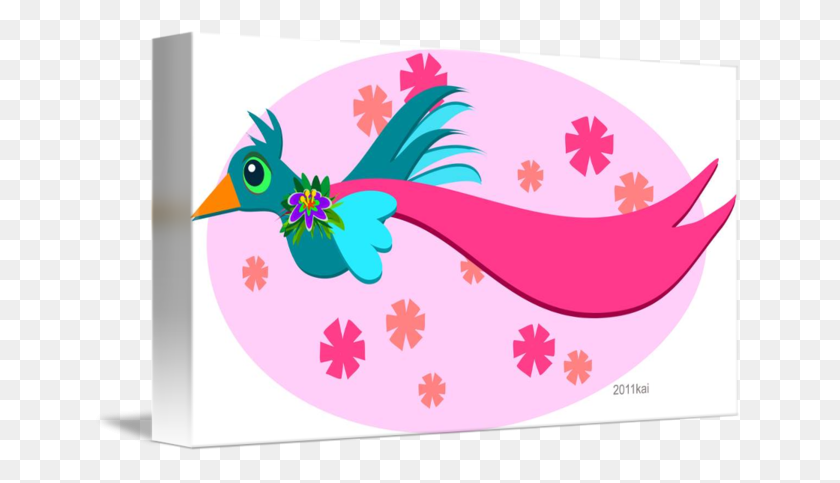650x423 Graceful Bird With A Pink Banner - Banner PNG Tumblr