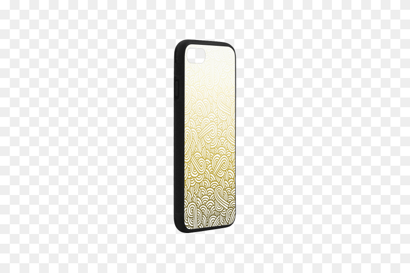500x500 Gradient Yellow And White Swirls Doodles Rubber Case For Iphone - Gold Swirl PNG