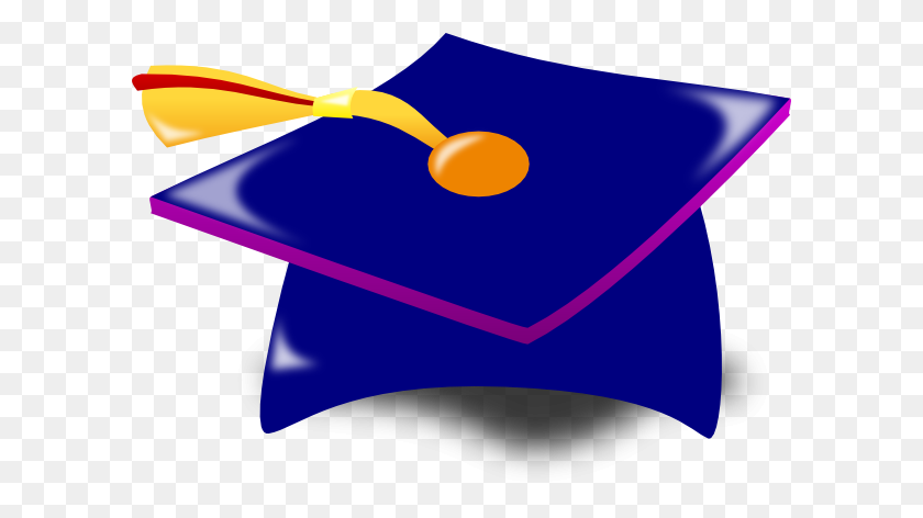 600x412 Graduate Cap Blue Clip Art - Graduation Clipart PNG