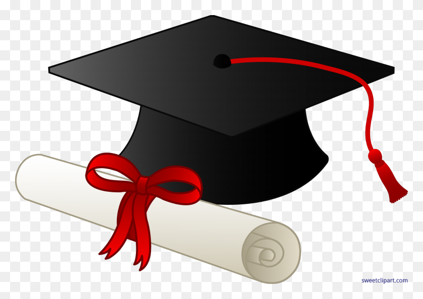 6675x4570 Graduation Cap And Diploma Clip Art - Property Clipart