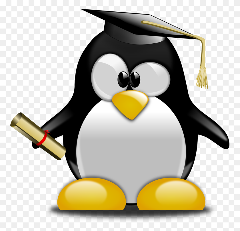 767x750 Graduation Ceremony Tuxedo Graduate University Penguin School Free - College Diploma Clipart