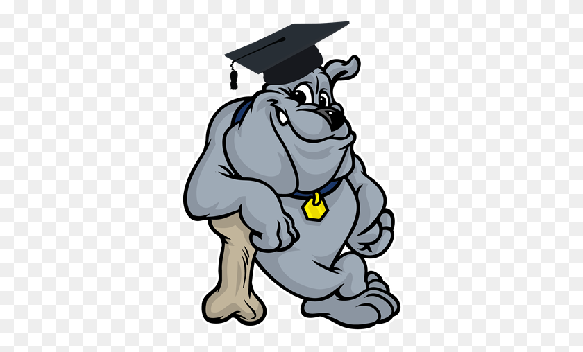 320x448 Graduation Clipart Bulldog - Bulldog Face Clipart