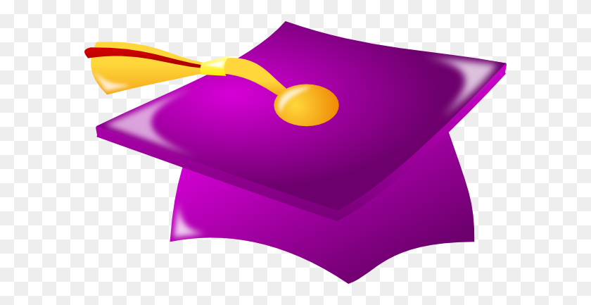600x373 Graduation Clipart Purple - Graduation Cap Clipart
