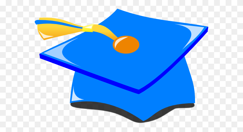 600x396 Graduation Hat Blue And Gold Clip Art - Graduation Hat Clipart